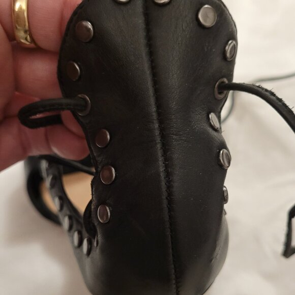💕SCHUTZ Studded Lace-up Sandal Black Leather from Revolve EUC! - Picture 4 of 7